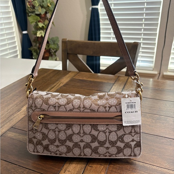 Coach Tabby 26 Medium Crystal Signature Jacquard Shoulder Bag - Picture 2 of 16